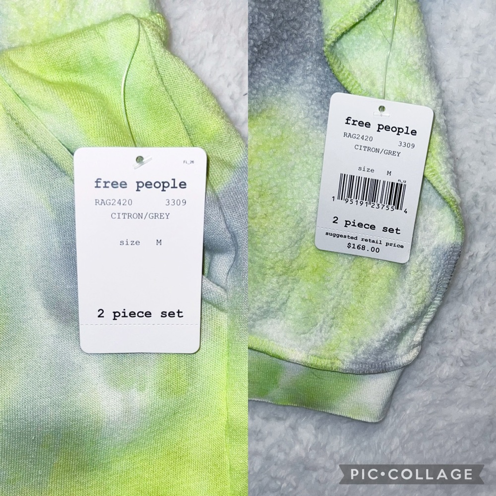 Free People NWT Medium Kelly Washed Full Set in Citron and Grey - Picture 15 of 16